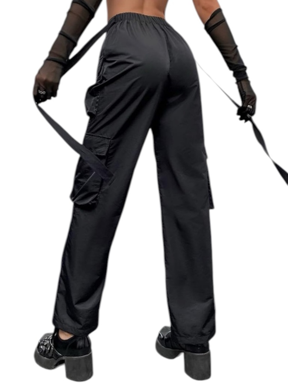 V-Shaped Waist Cargo Pant Mid Waist Baggy Wide Leg Cargo Joggers🖤 - Picture 3 of 3